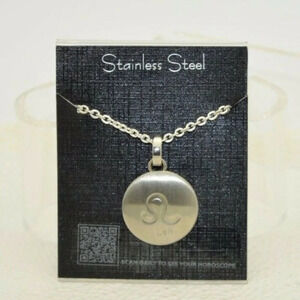 Stainless Steel Silver Tone Leo Zodiac Necklace